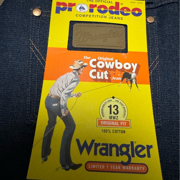 NEW with TAGS WRANGLER Cowboy Cut Original Fit Denim Jeans 13MWZ 34x29 - Picture 2 of 5